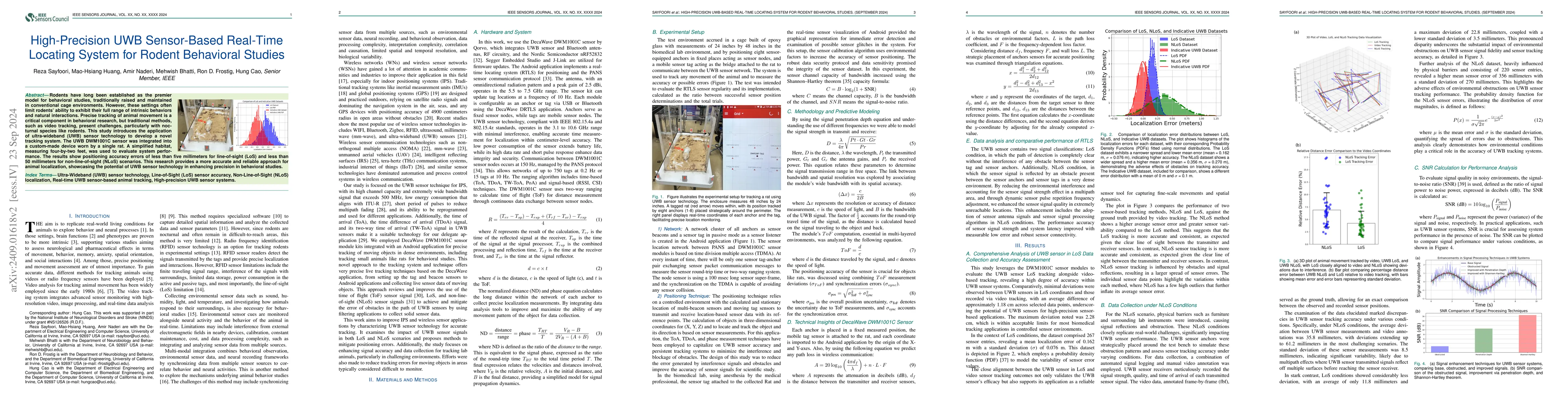 Thumbnail for High-Precision UWB-Based Real-Time Locating System for Rodent Behavioral
  Studies