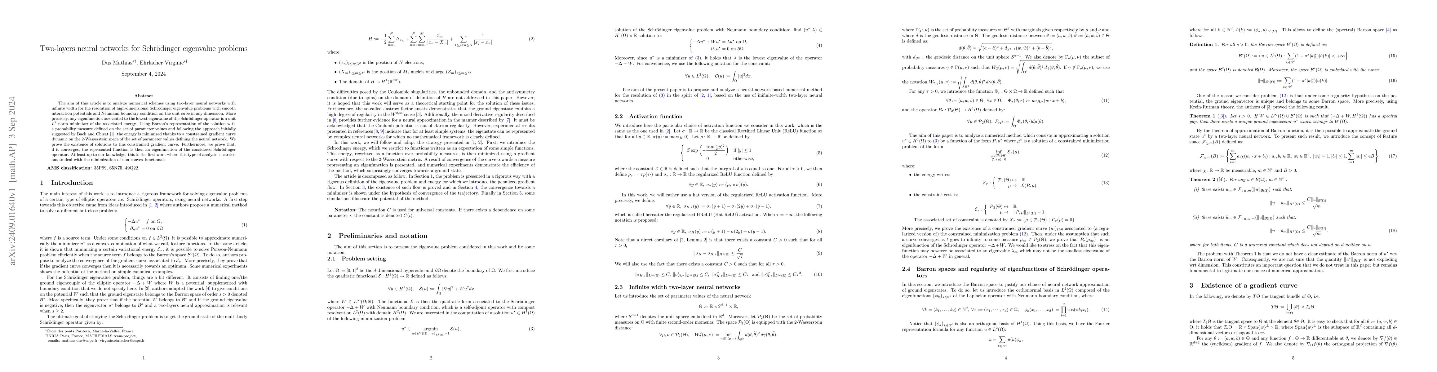 Thumbnail for Two-layers neural networks for Schr{ö}dinger eigenvalue problems