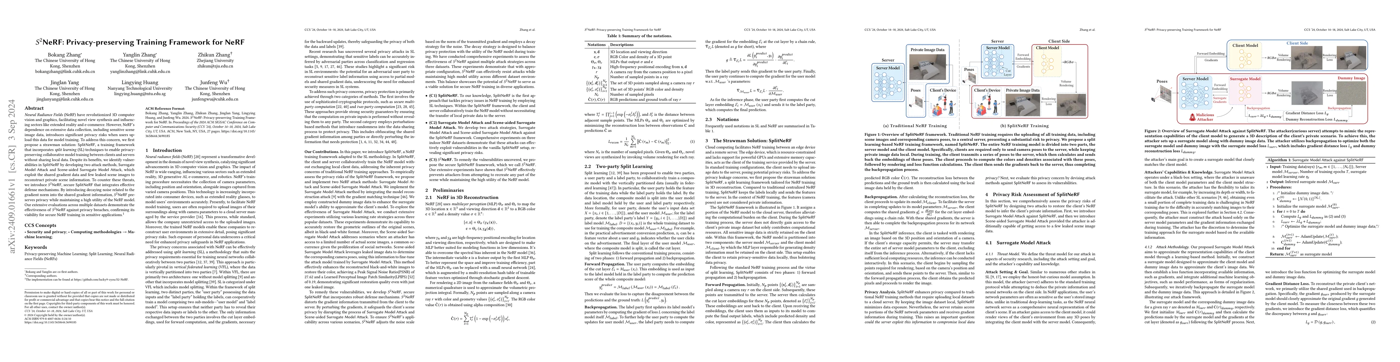Thumbnail for $S^2$NeRF: Privacy-preserving Training Framework for NeRF