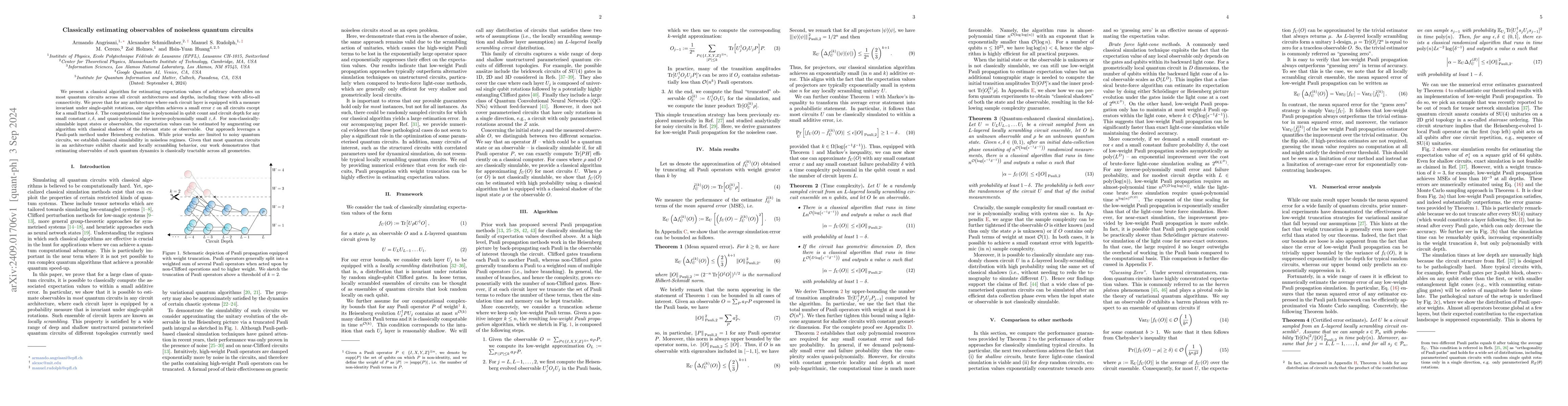 Thumbnail for Classically estimating observables of noiseless quantum circuits