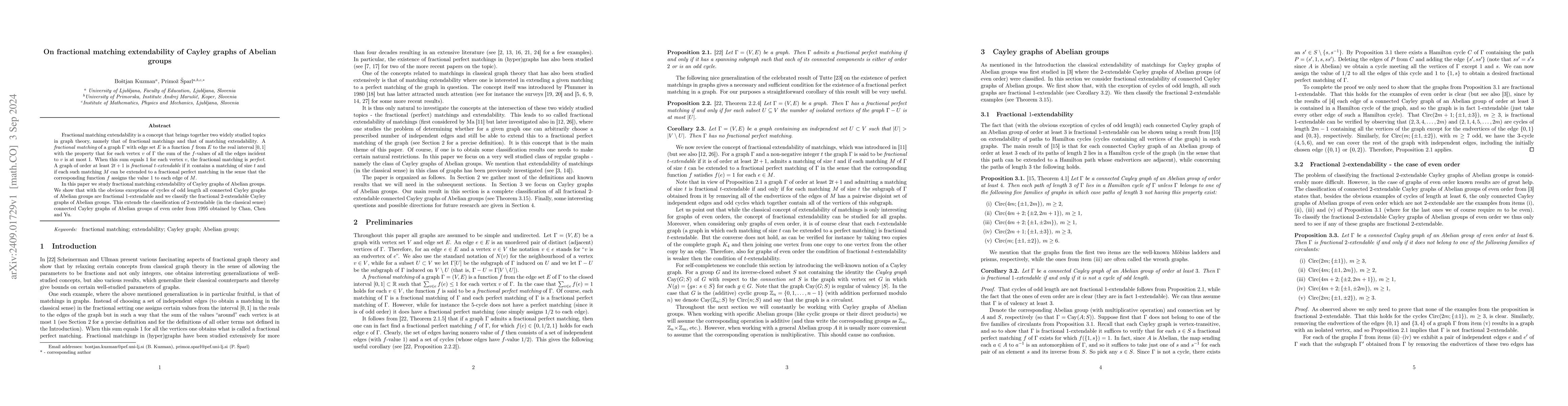 Thumbnail for On fractional matching extendability of Cayley graphs of Abelian groups