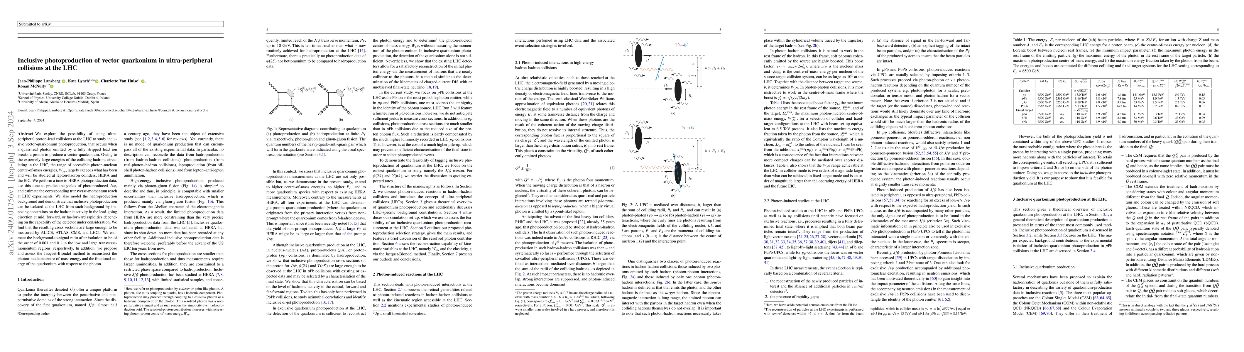 Thumbnail for Inclusive photoproduction of vector quarkonium in ultra-peripheral
  collisions at the LHC