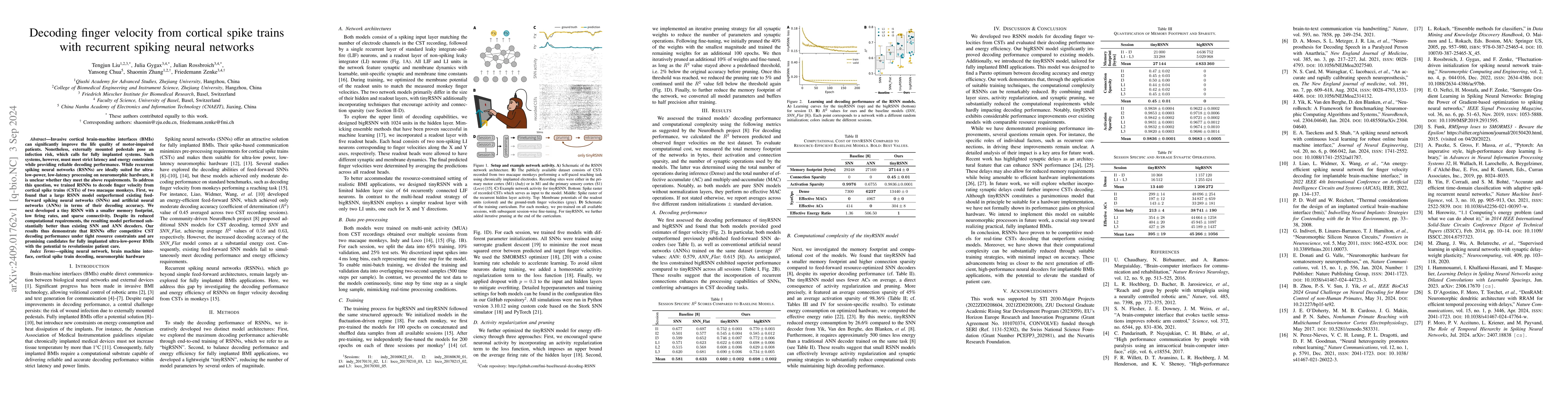 Thumbnail for Decoding finger velocity from cortical spike trains with recurrent
  spiking neural networks