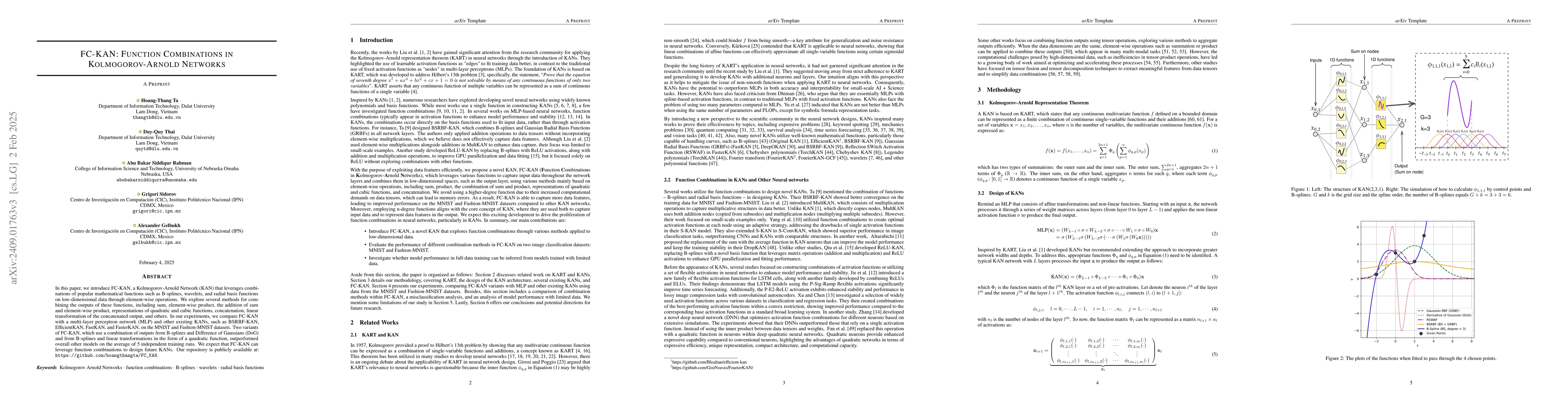 Thumbnail for FC-KAN: Function Combinations in Kolmogorov-Arnold Networks