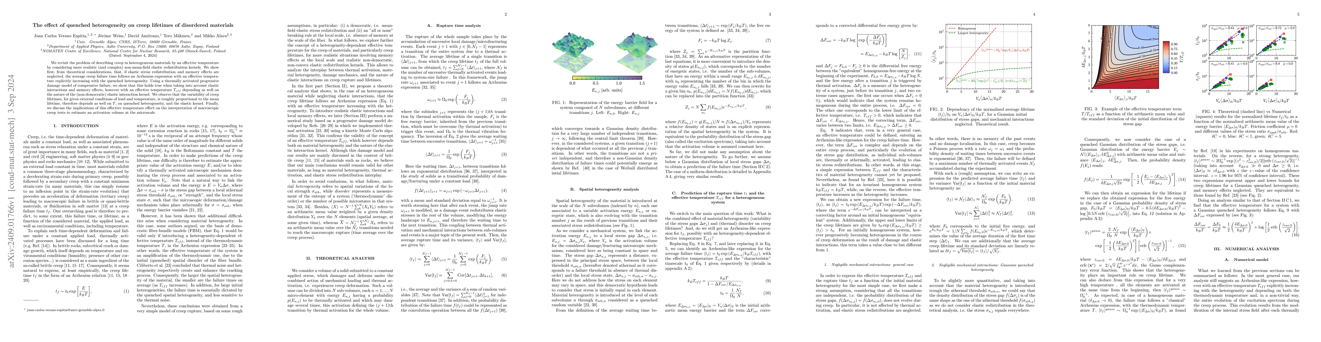 Thumbnail for The effect of quenched heterogeneity on creep lifetimes of disordered
  materials