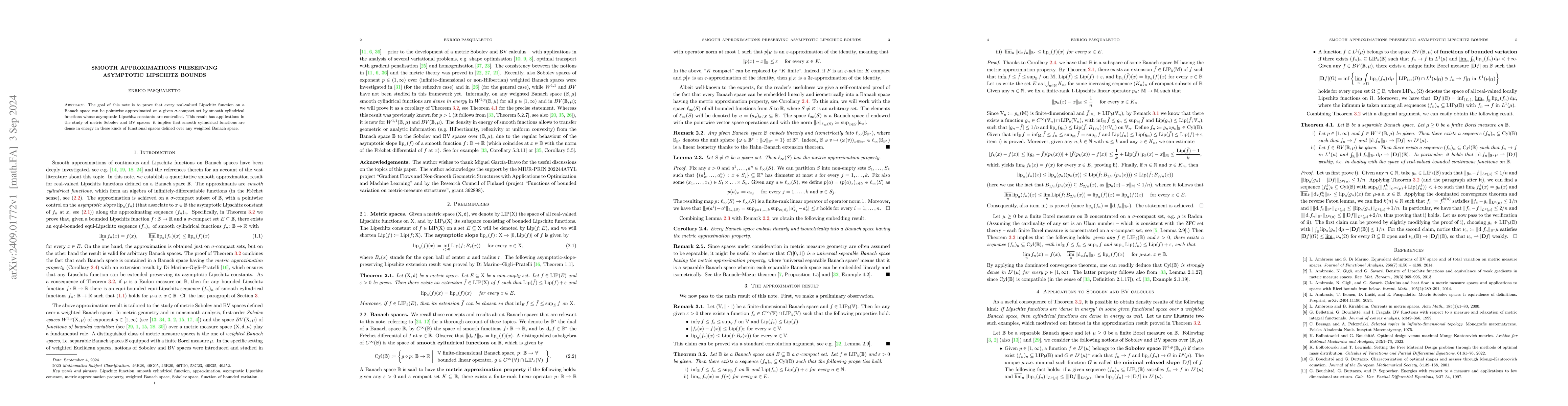 Thumbnail for Smooth approximations preserving asymptotic Lipschitz bounds