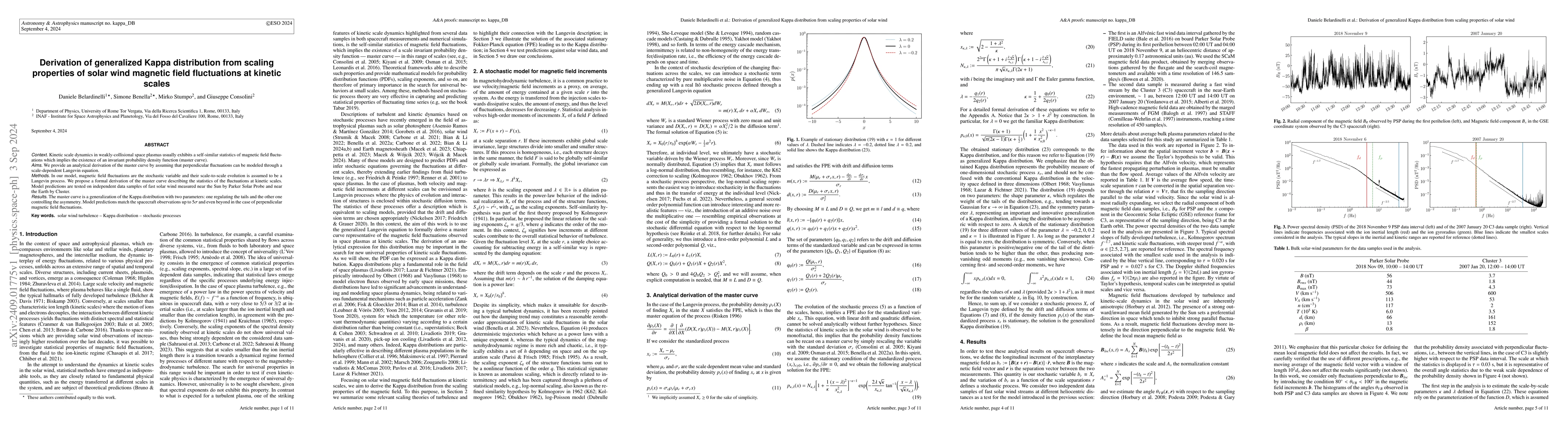 Thumbnail for Derivation of generalized Kappa distribution from scaling properties of
  solar wind magnetic field fluctuations at kinetic scales