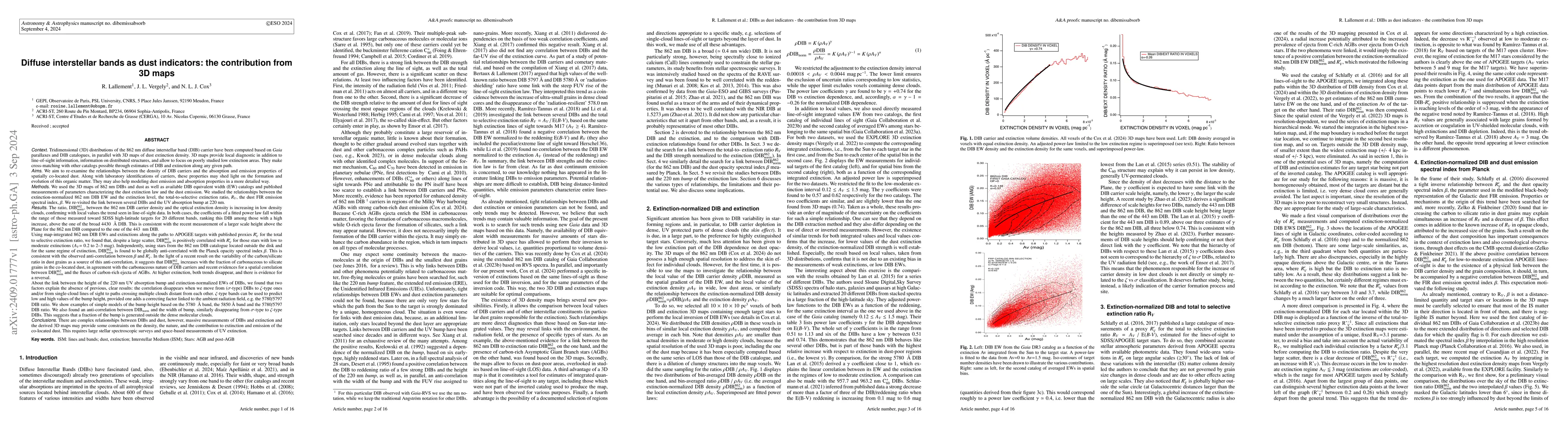 Thumbnail for Diffuse interstellar bands as dust indicators: the contribution from 3D
  maps