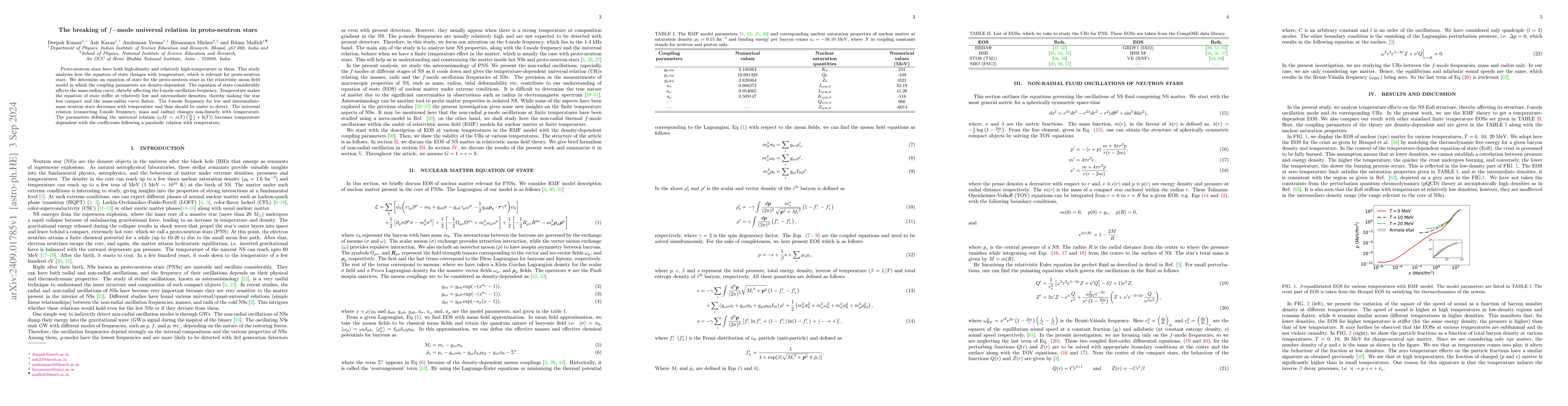 Thumbnail for The breaking of $f-$mode universal relation in proto-neutron stars