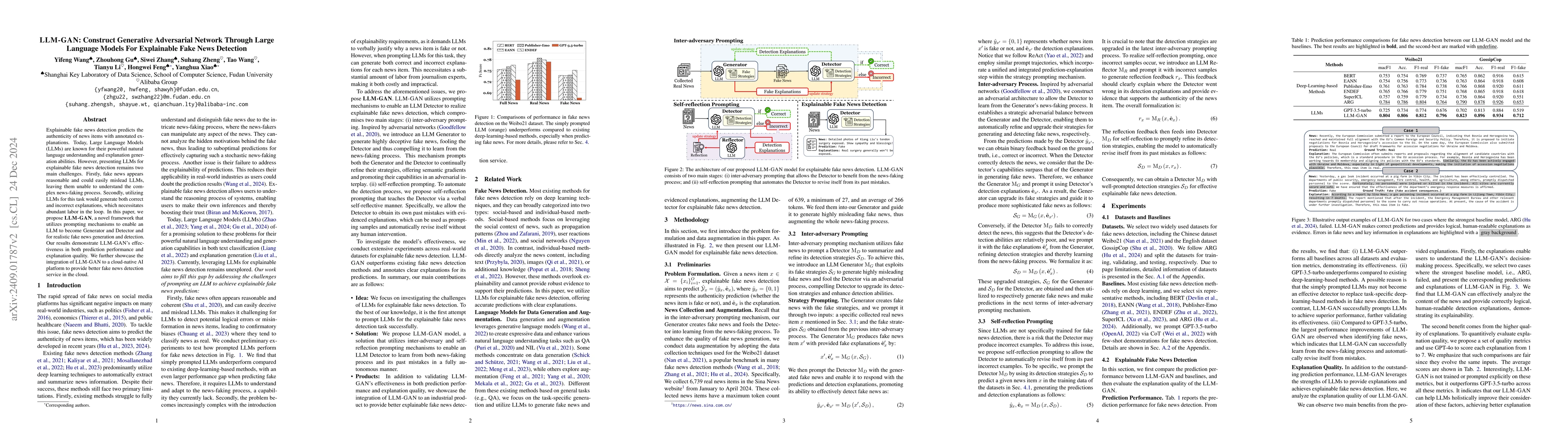 Thumbnail for LLM-GAN: Construct Generative Adversarial Network Through Large Language
  Models For Explainable Fake News Detection