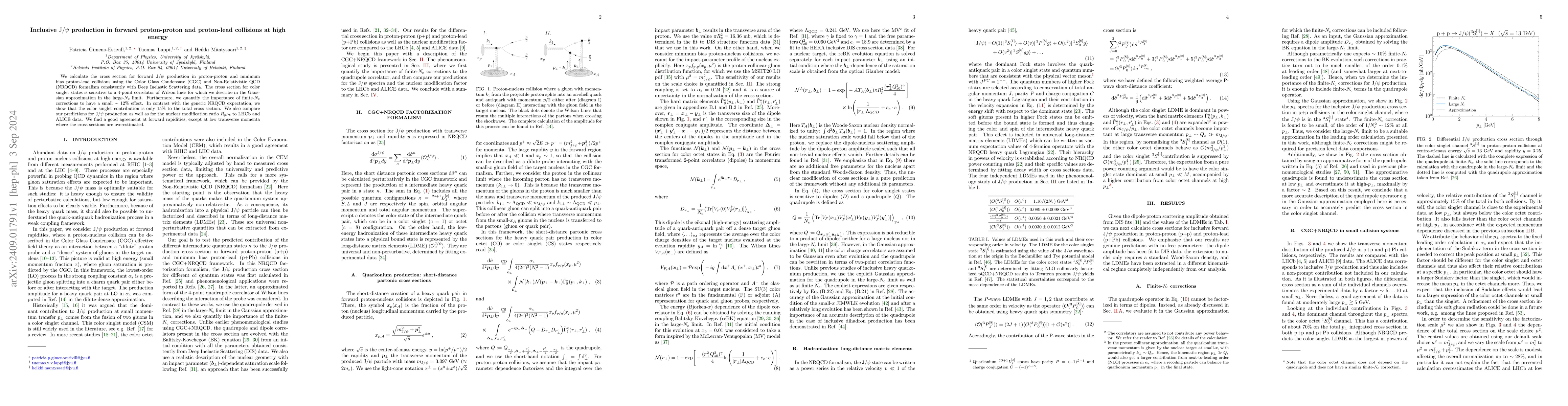 Thumbnail for Inclusive $\mathrm{J}/ψ$ production in forward proton-proton and
  proton-lead collisions at high energy