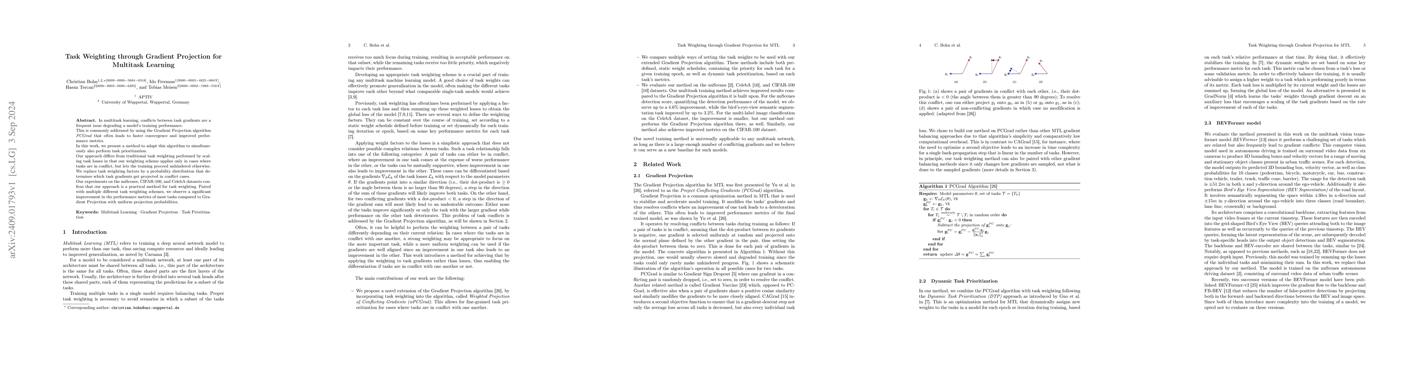 Thumbnail for Task Weighting through Gradient Projection for Multitask Learning