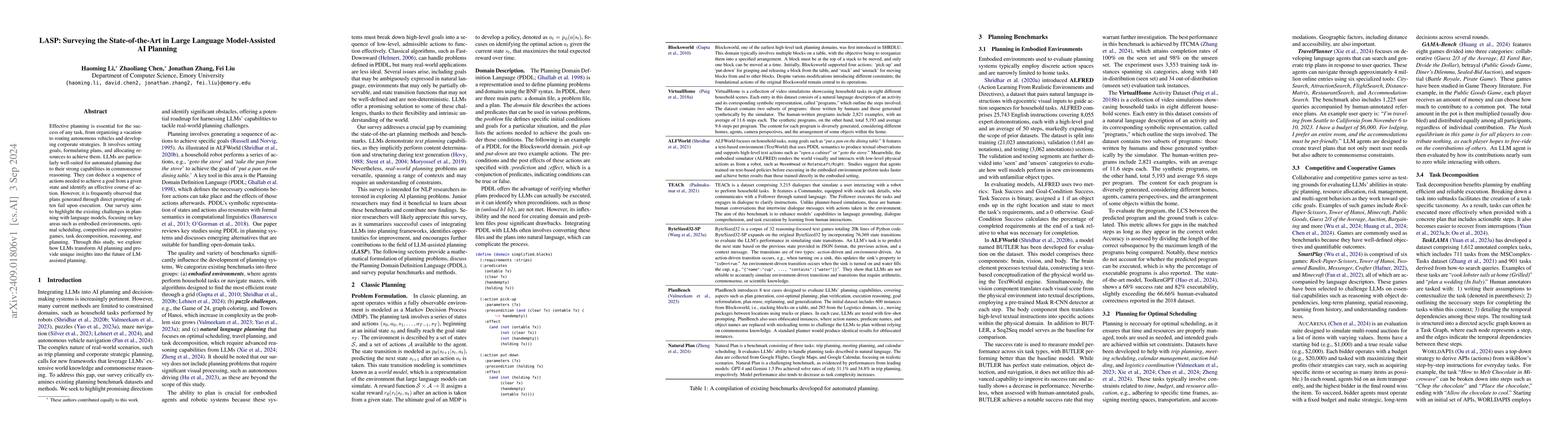 Thumbnail for LASP: Surveying the State-of-the-Art in Large Language Model-Assisted AI
  Planning