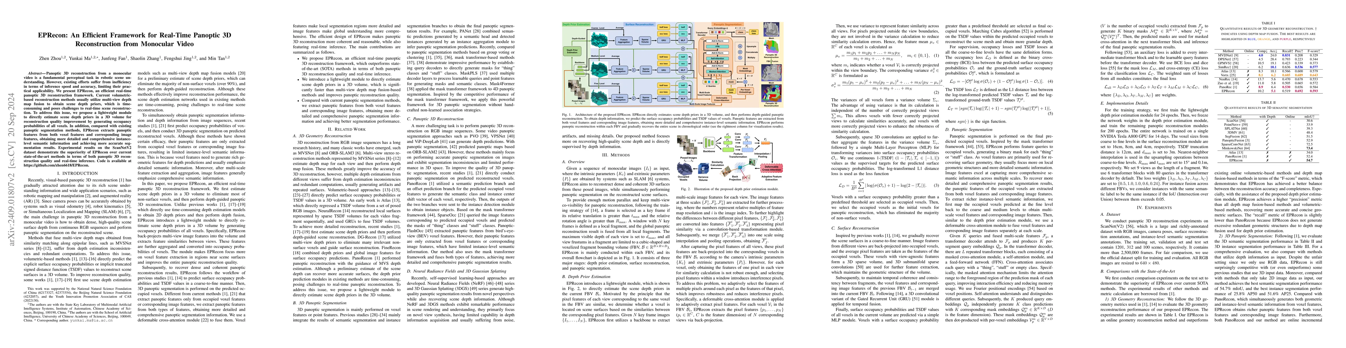 Thumbnail for EPRecon: An Efficient Framework for Real-Time Panoptic 3D Reconstruction
  from Monocular Video