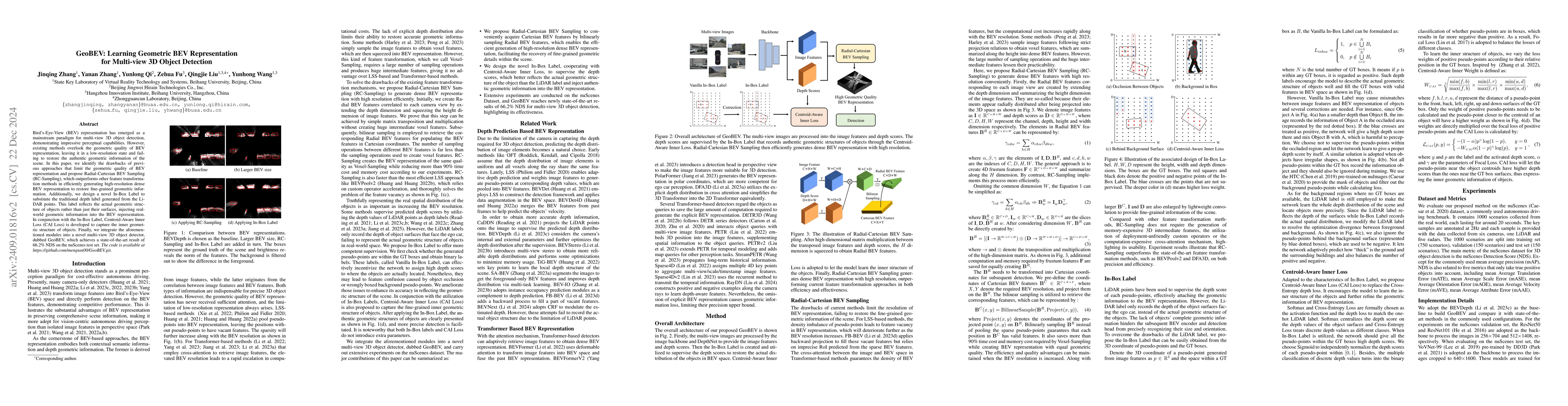 Thumbnail for GeoBEV: Learning Geometric BEV Representation for Multi-view 3D Object
  Detection