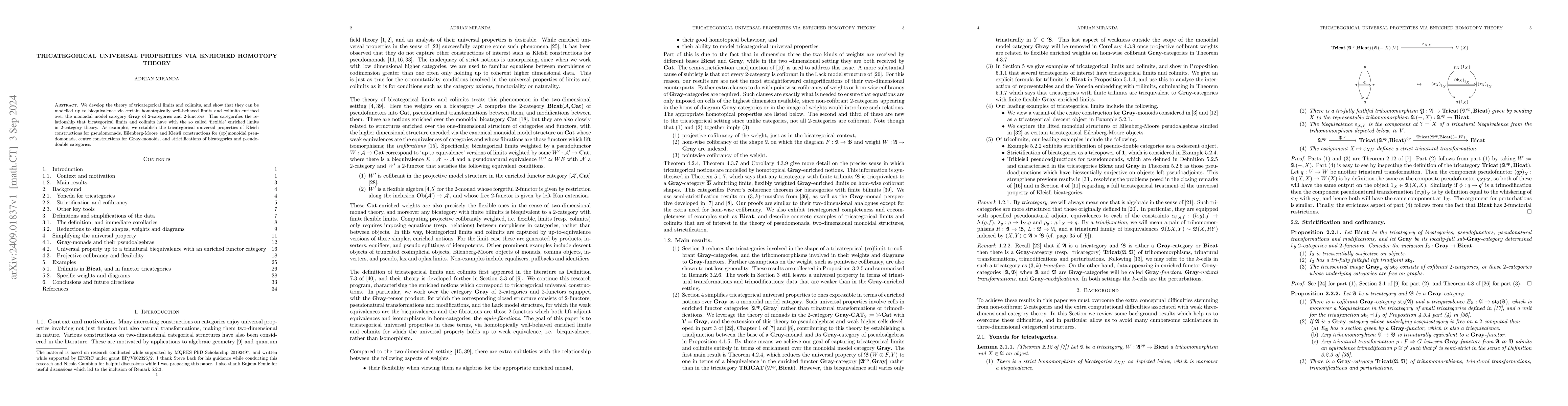 Thumbnail for Tricategorical Universal Properties Via Enriched Homotopy Theory