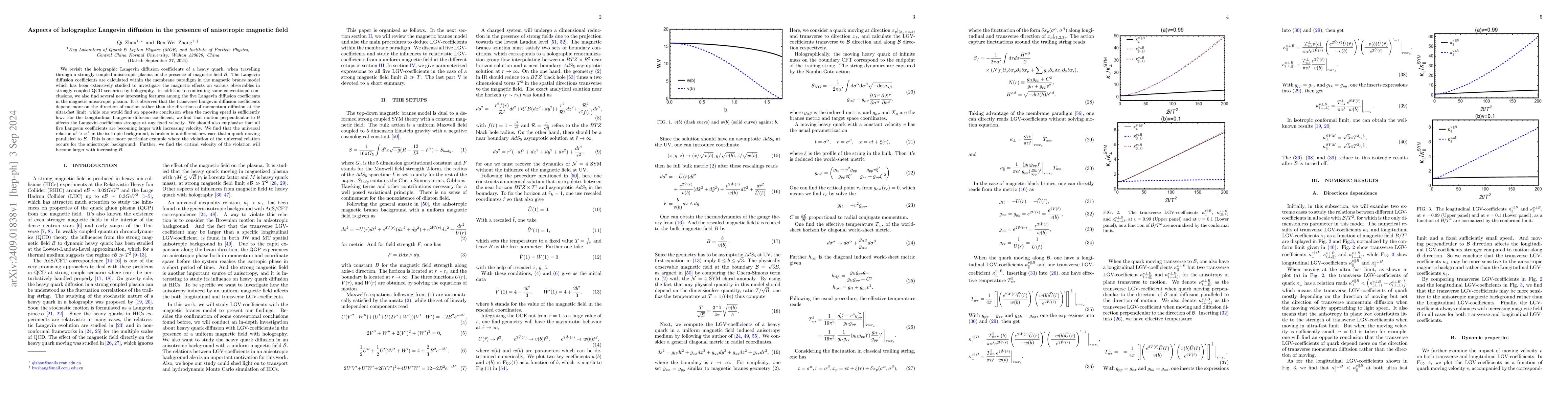 Thumbnail for Aspects of holographic Langevin diffusion in the presence of anisotropic
  magnetic field