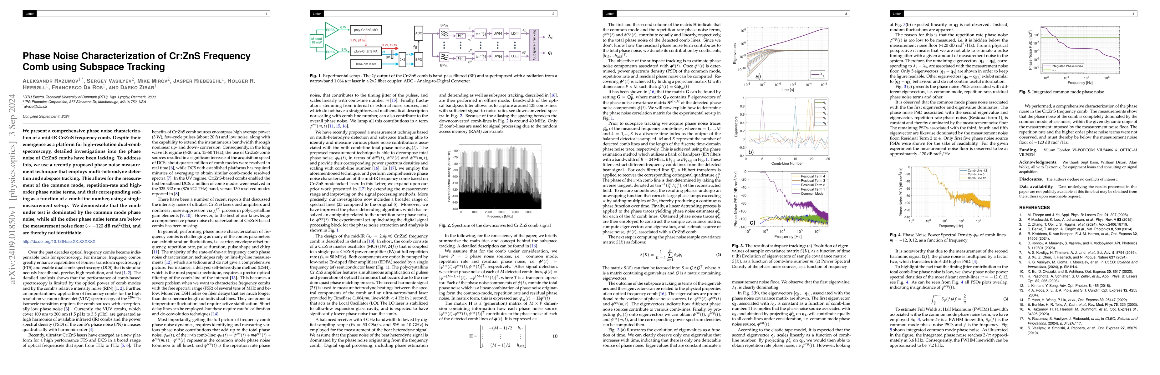 Thumbnail for Phase Noise Characterization of Cr:ZnS Frequency Comb using Subspace
  Tracking