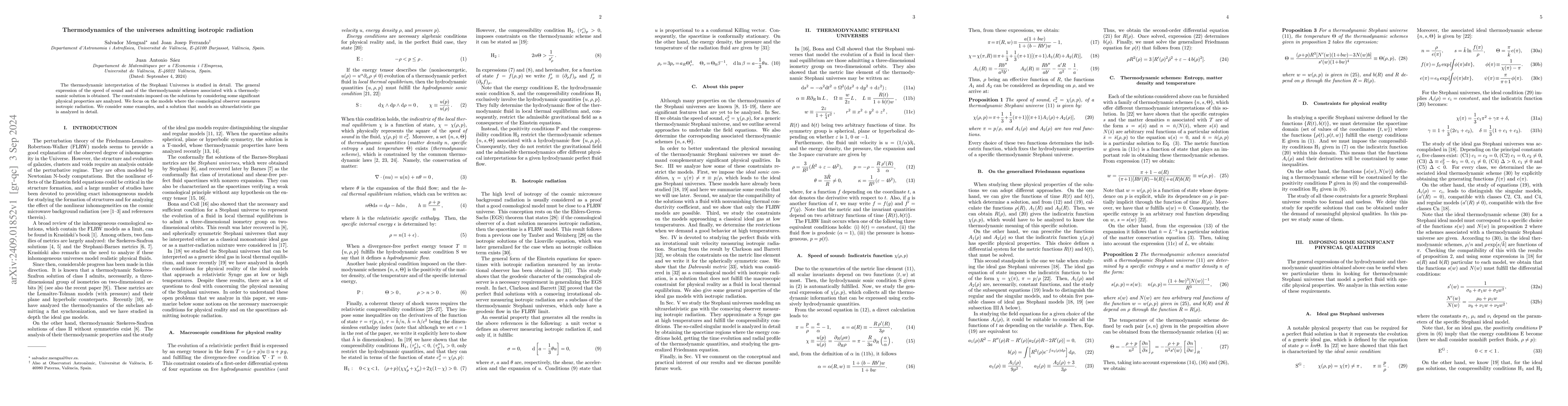 Thumbnail for Thermodynamics of the universes admitting isotropic radiation