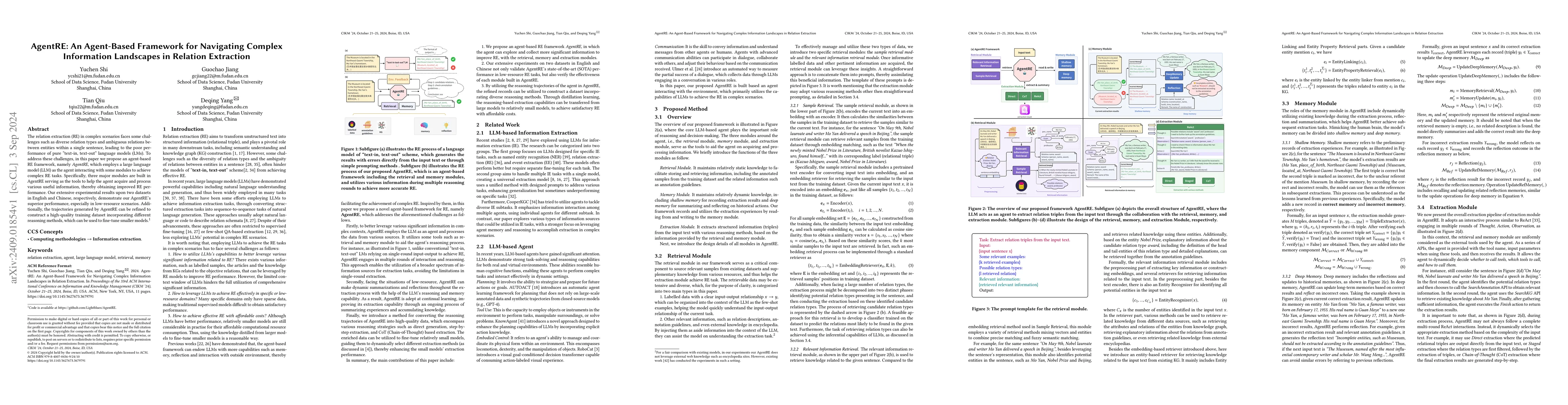 Thumbnail for AgentRE: An Agent-Based Framework for Navigating Complex Information
  Landscapes in Relation Extraction
