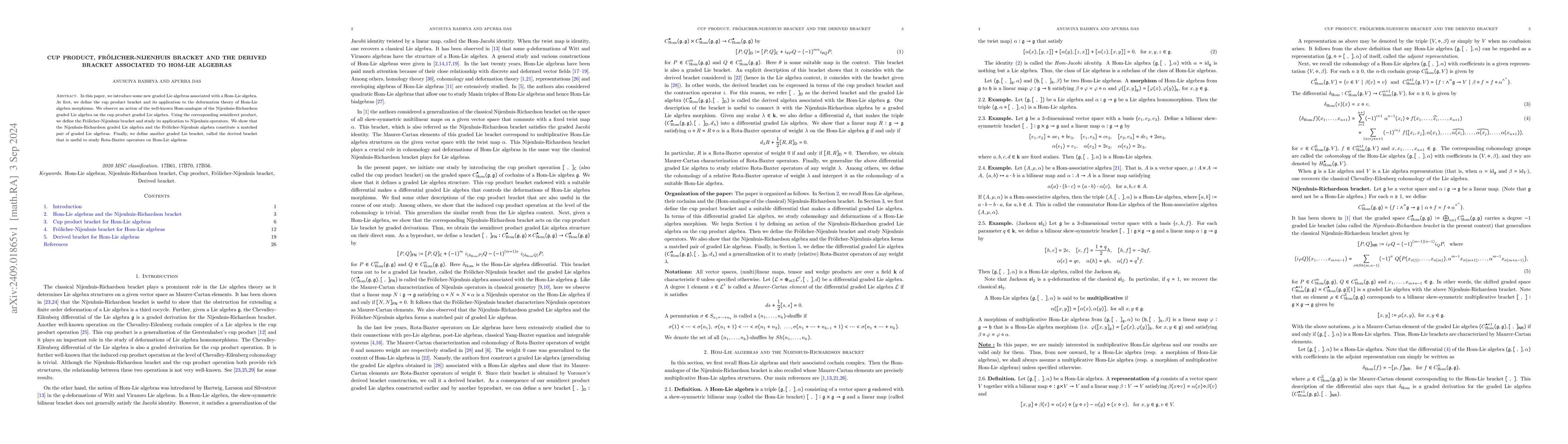 Thumbnail for Cup product, Frölicher-Nijenhuis bracket and the derived bracket
  associated to Hom-Lie algebras