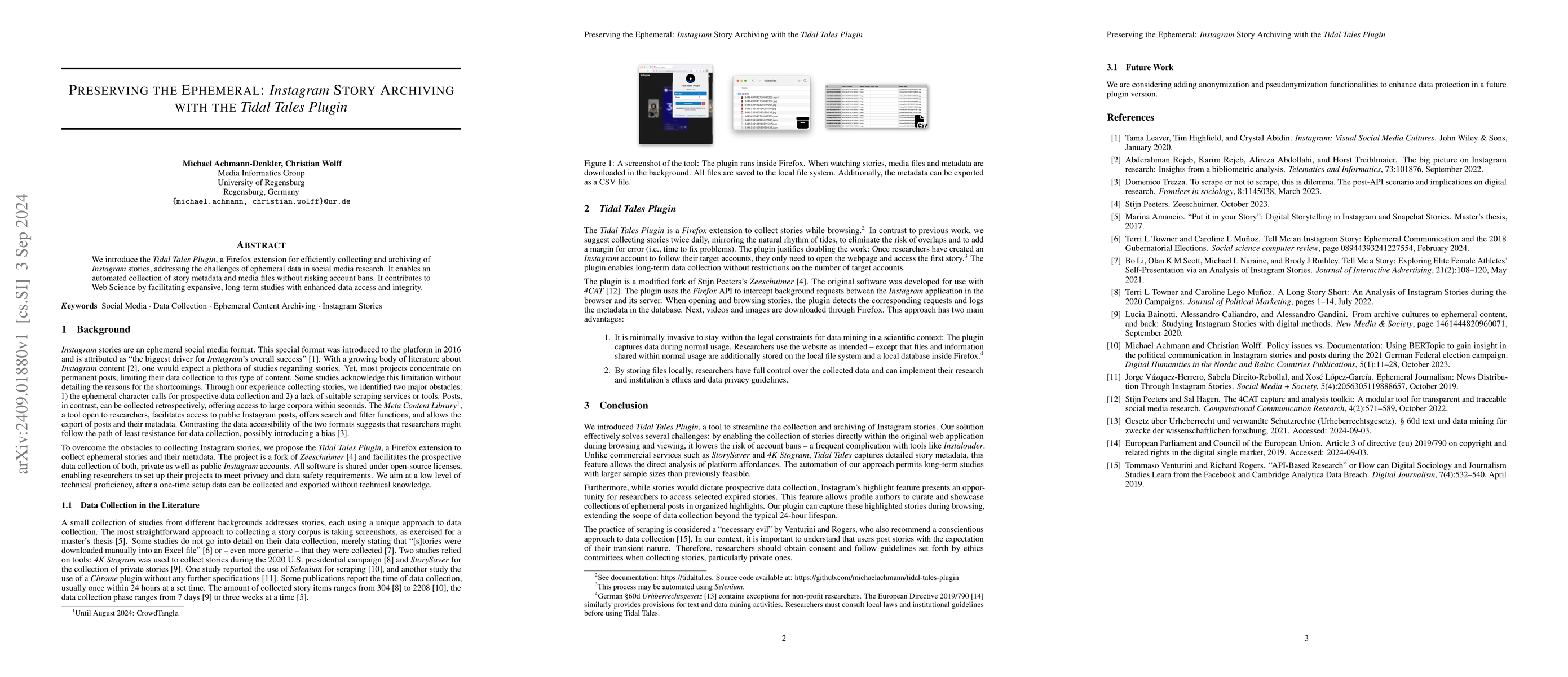 Thumbnail for Preserving the Ephemeral: Instagram Story Archiving with the Tidal Tales
  Plugin