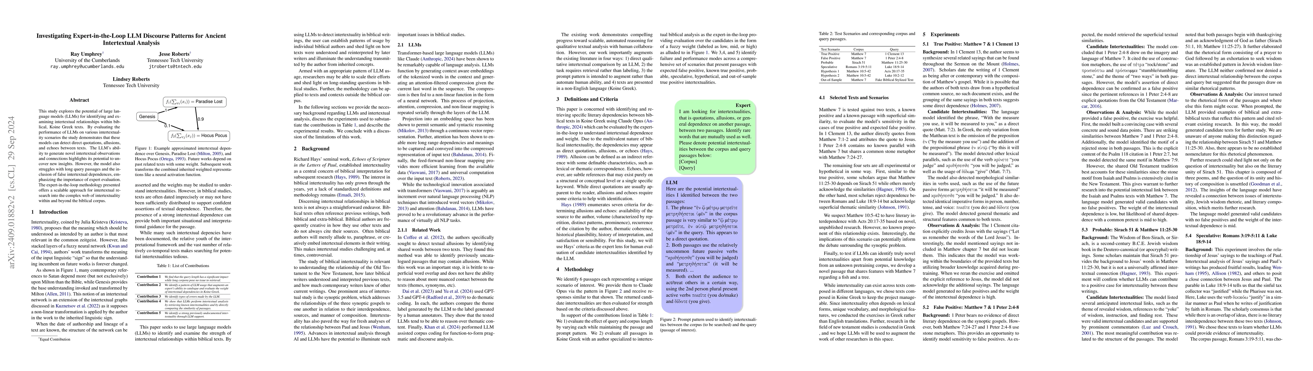 Thumbnail for Investigating Expert-in-the-Loop LLM Discourse Patterns for Ancient
  Intertextual Analysis