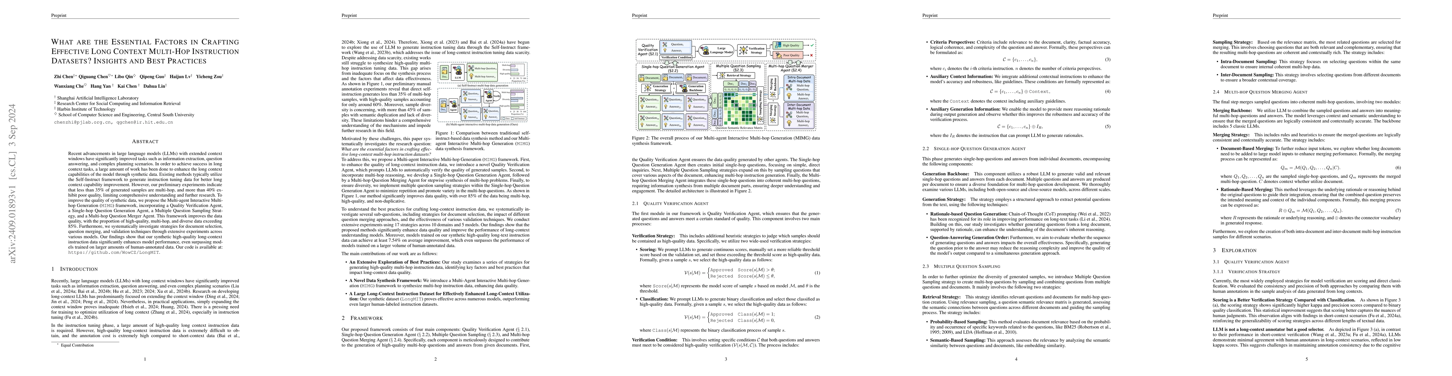 Thumbnail for What are the Essential Factors in Crafting Effective Long Context
  Multi-Hop Instruction Datasets? Insights and Best Practices