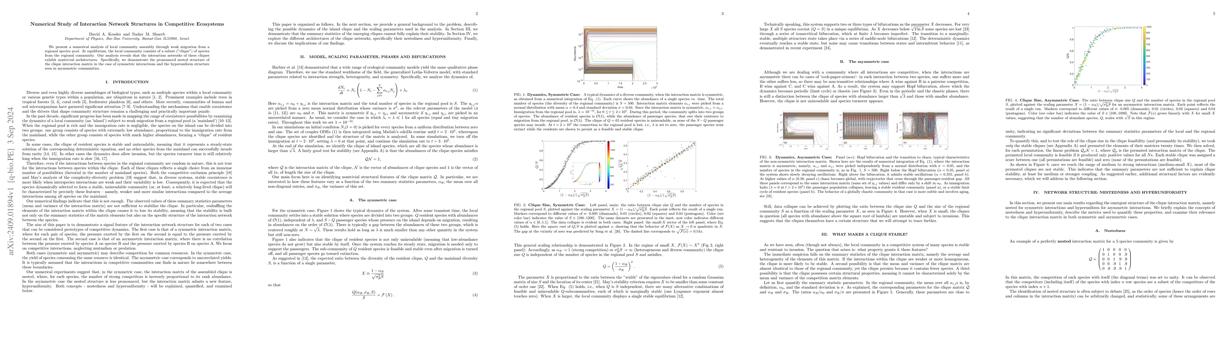 Thumbnail for Numerical Study of Interaction Network Structures in Competitive
  Ecosystems