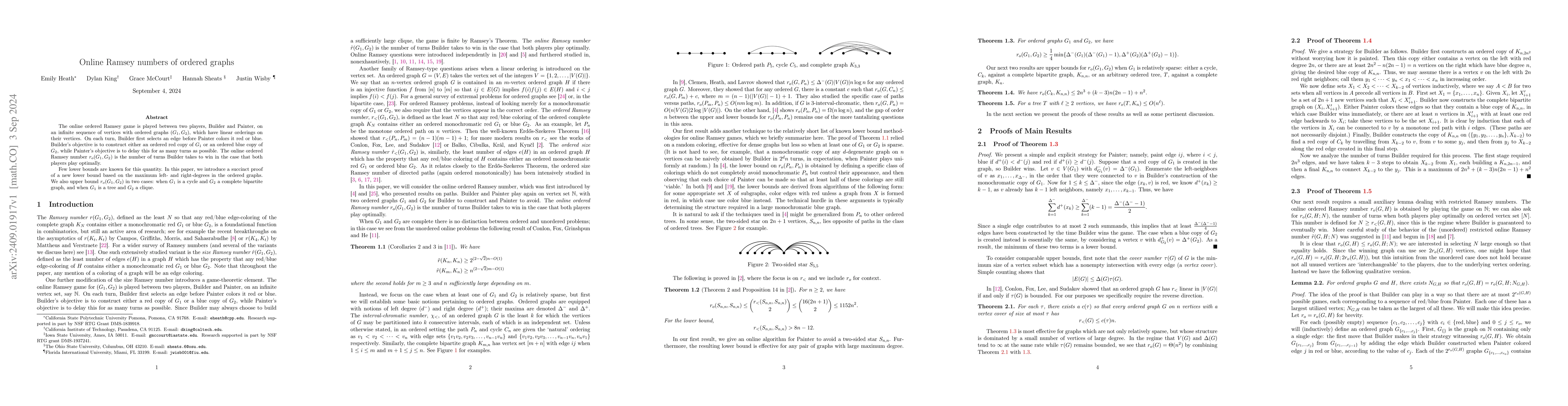 Thumbnail for Online Ramsey numbers of ordered graphs