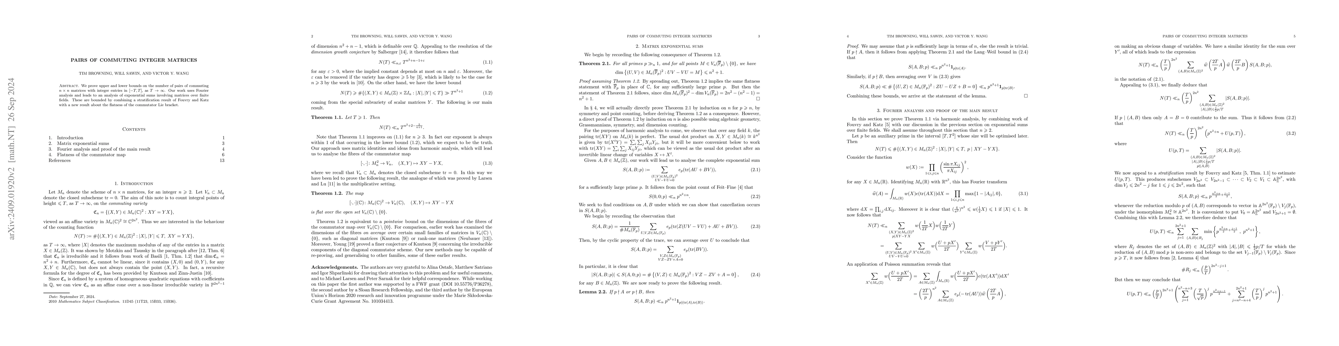 Thumbnail for Pairs of commuting integer matrices