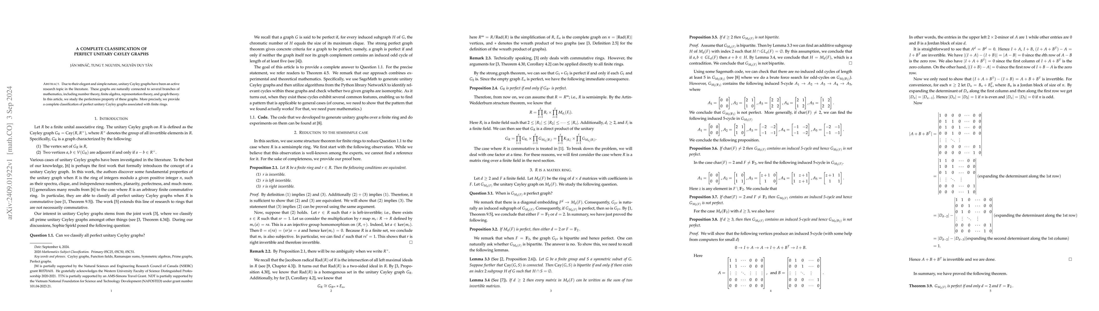 Thumbnail for A complete classification of perfect unitary Cayley graphs