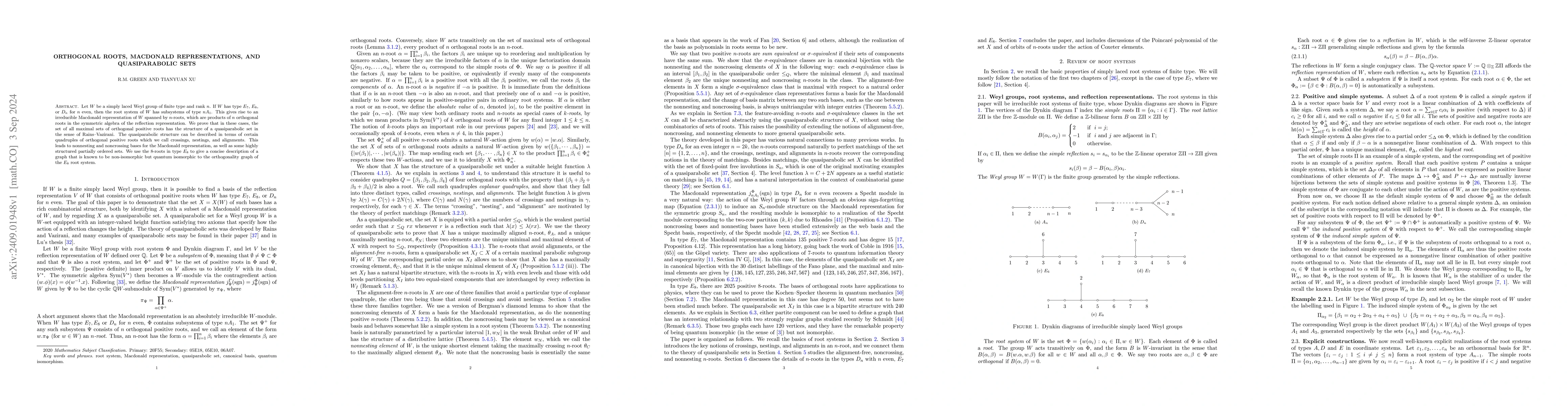 Thumbnail for Orthogonal roots, Macdonald representations, and quasiparabolic sets