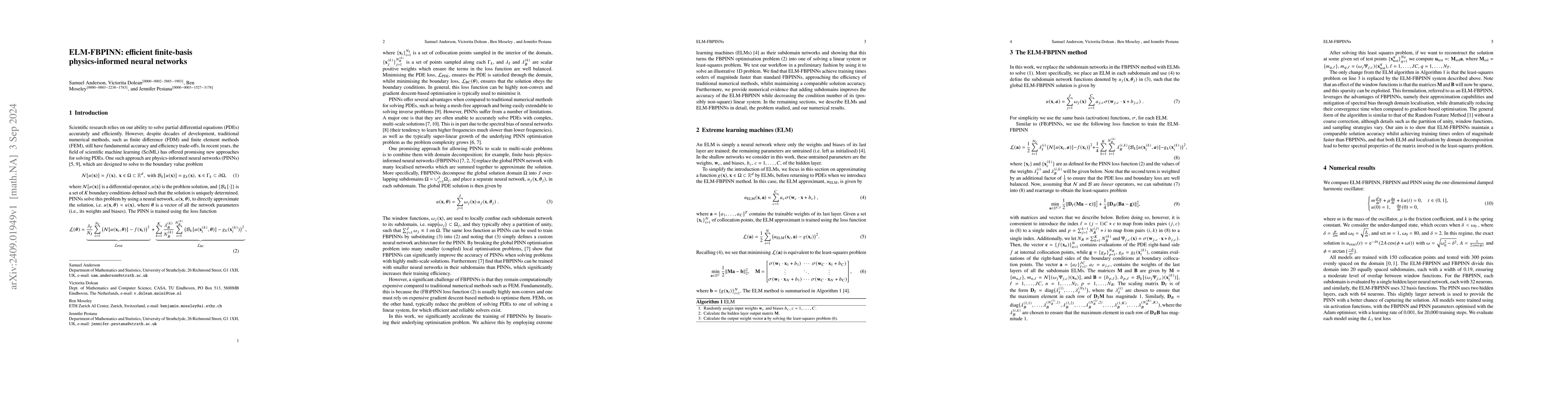Thumbnail for ELM-FBPINN: efficient finite-basis physics-informed neural networks