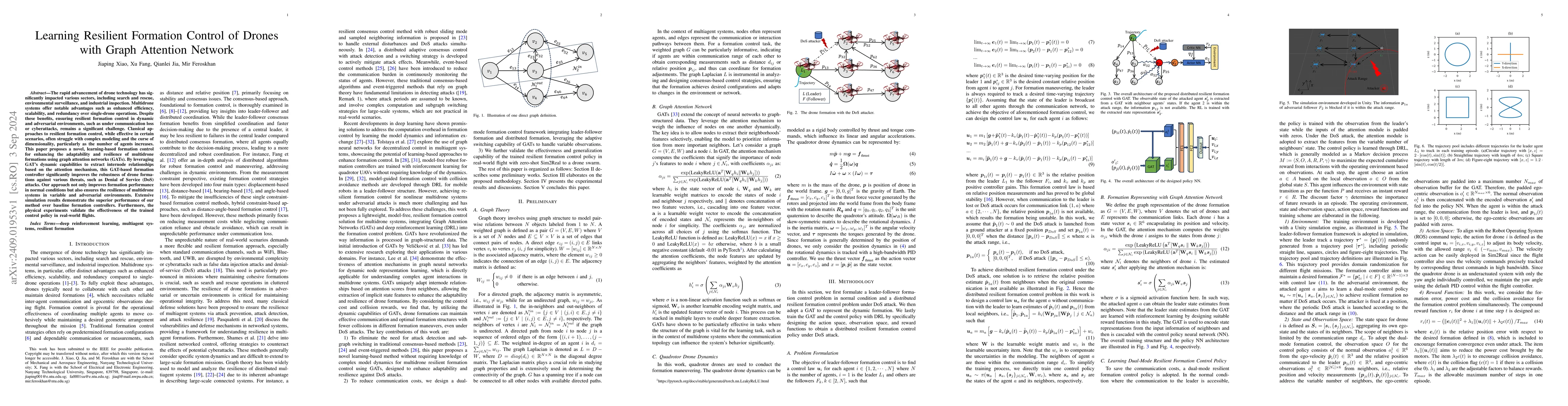 Thumbnail for Learning Resilient Formation Control of Drones with Graph Attention
  Network