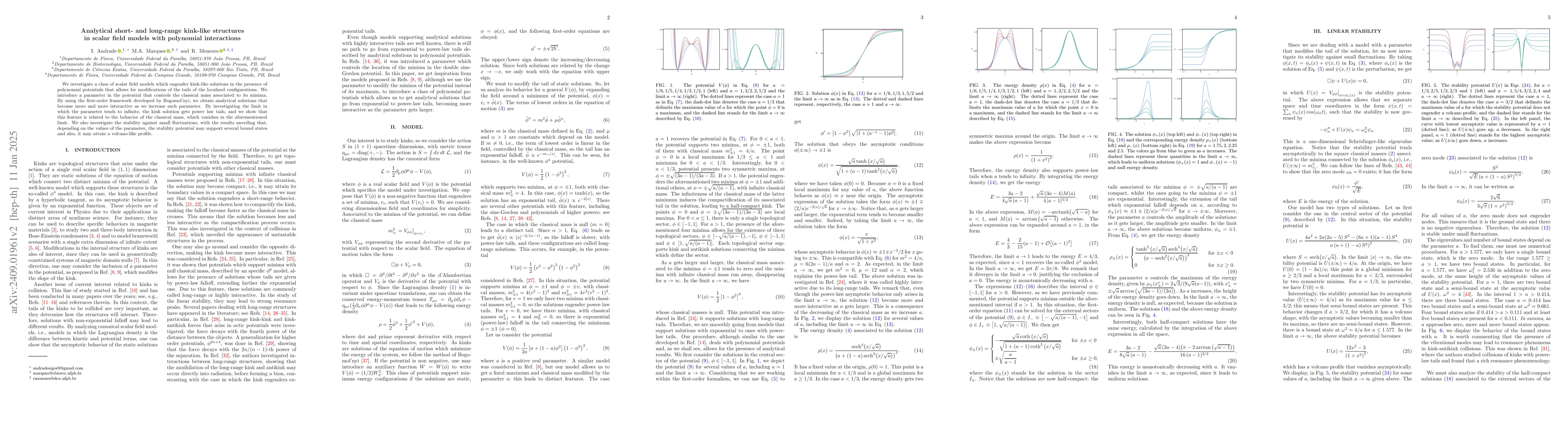 Thumbnail for Analytical short- and long-range kink-like structures in scalar field
  models with polynomial interactions