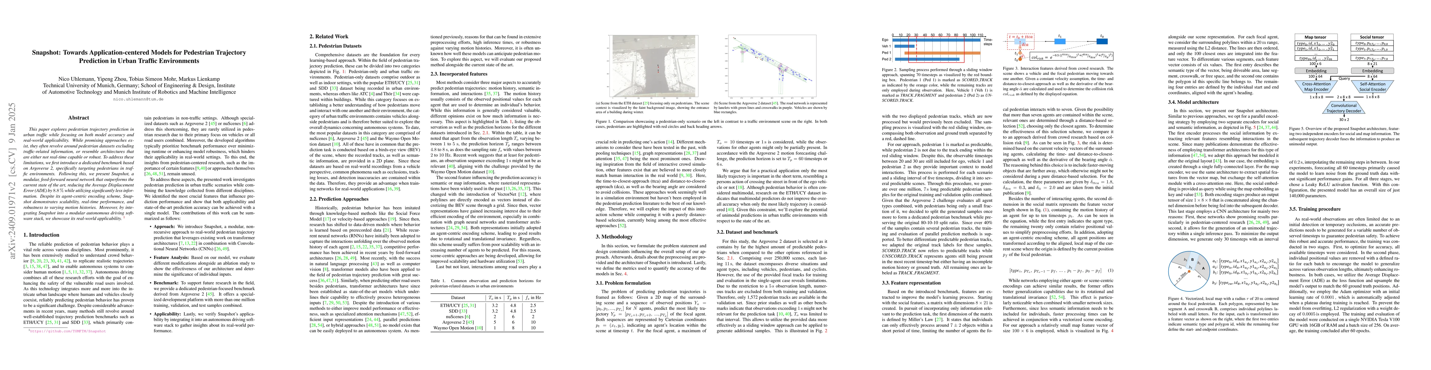 Thumbnail for Snapshot: Towards Application-centered Models for Pedestrian Trajectory
  Prediction in Urban Traffic Environments