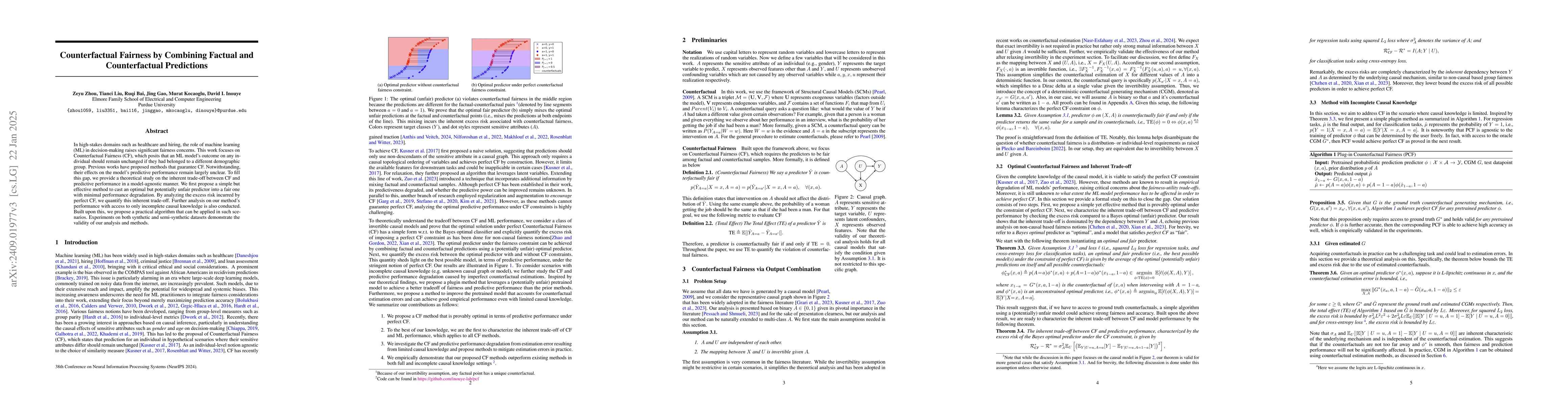 Thumbnail for Counterfactual Fairness by Combining Factual and Counterfactual
  Predictions
