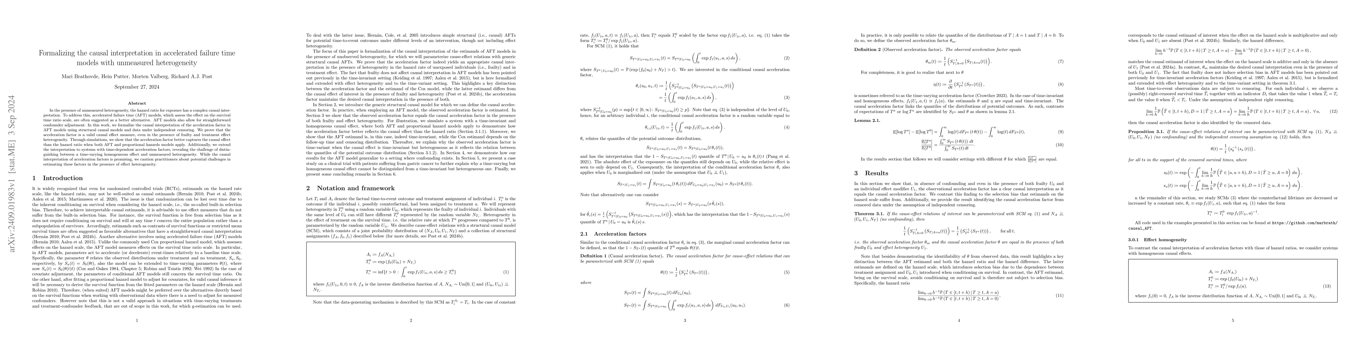 Thumbnail for Formalizing the causal interpretation in accelerated failure time models
  with unmeasured heterogeneity