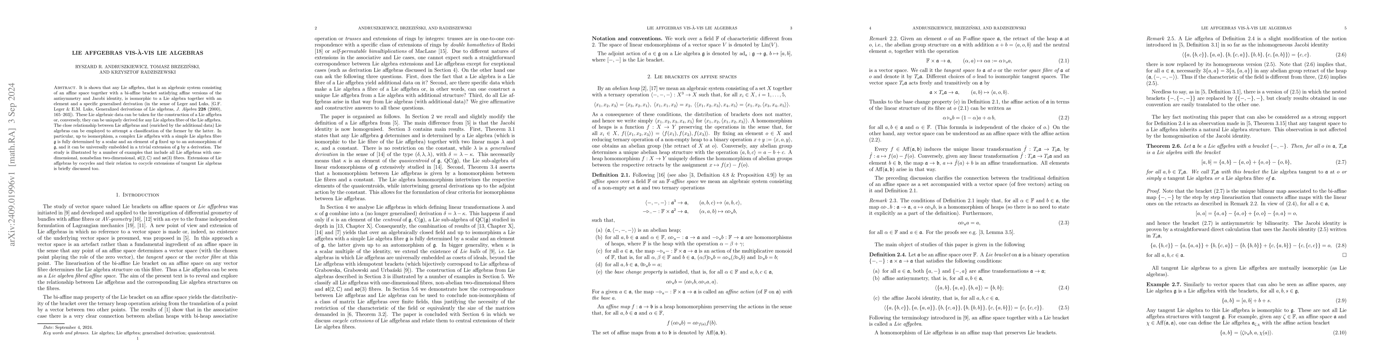 Thumbnail for Lie affgebras vis-à-vis Lie algebras