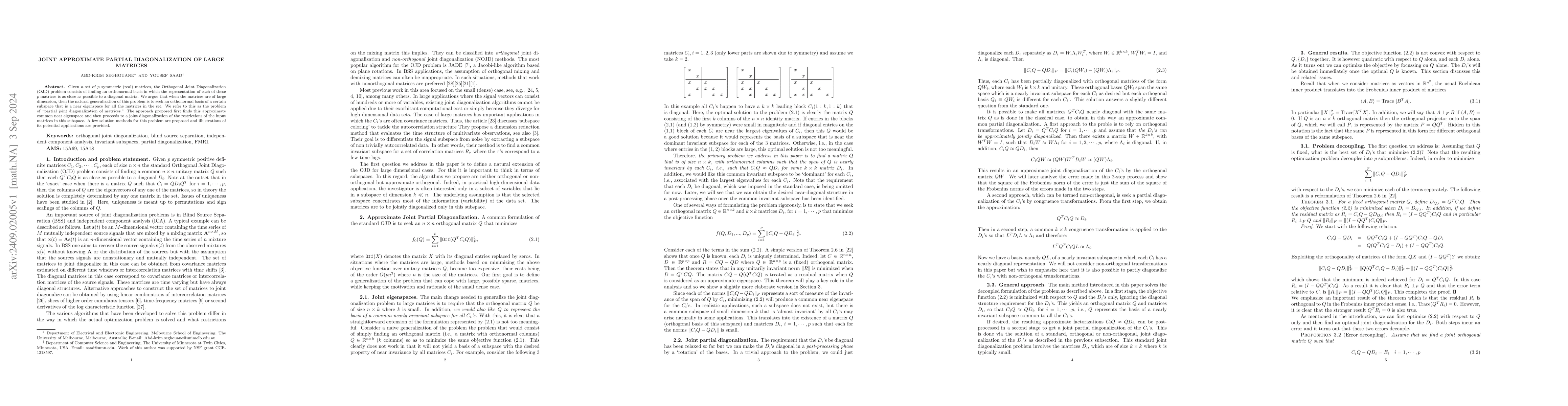 Thumbnail for Joint Approximate Partial Diagonalization of Large Matrices