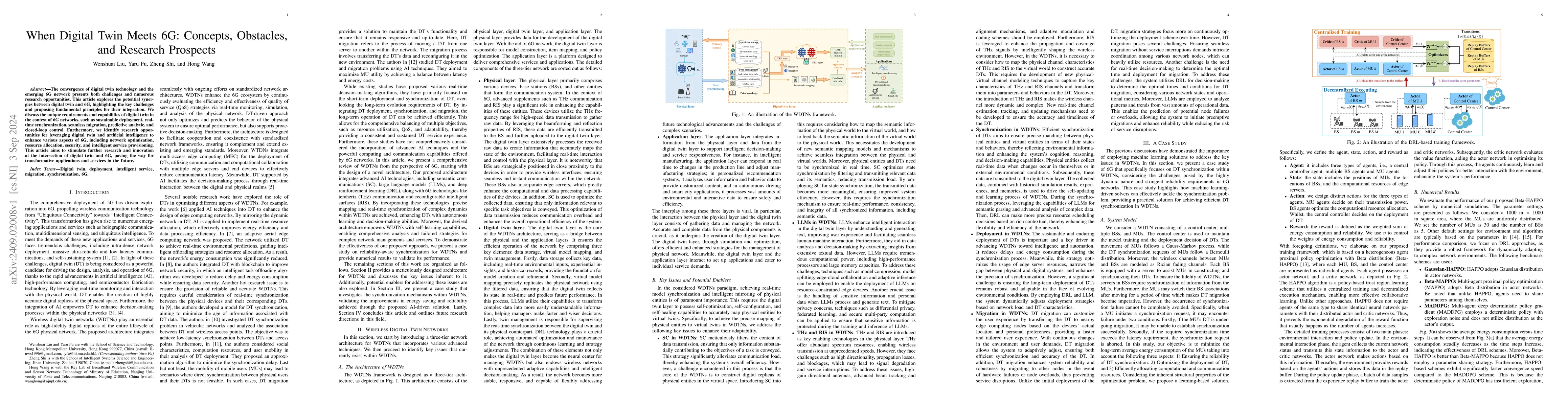 Thumbnail for When Digital Twin Meets 6G: Concepts, Obstacles, and Research Prospects