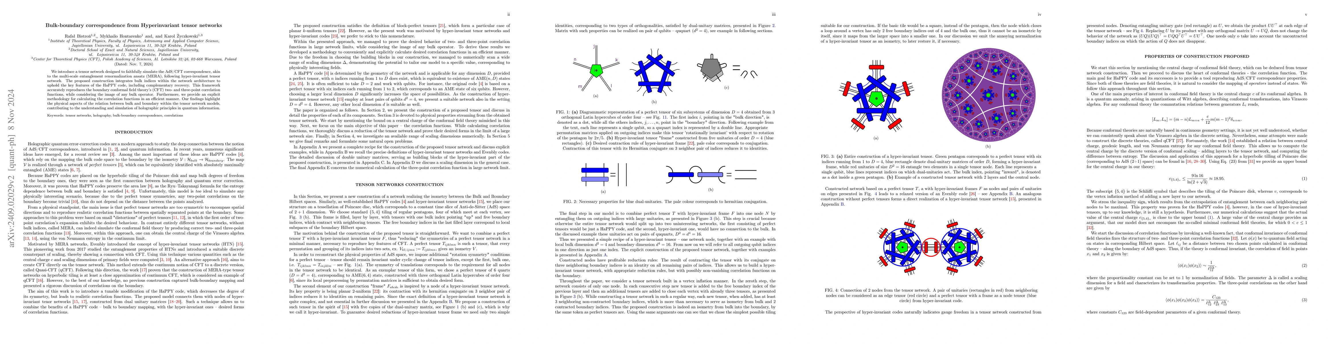 Thumbnail for Bulk-boundary correspondence from hyper-invariant tensor networks