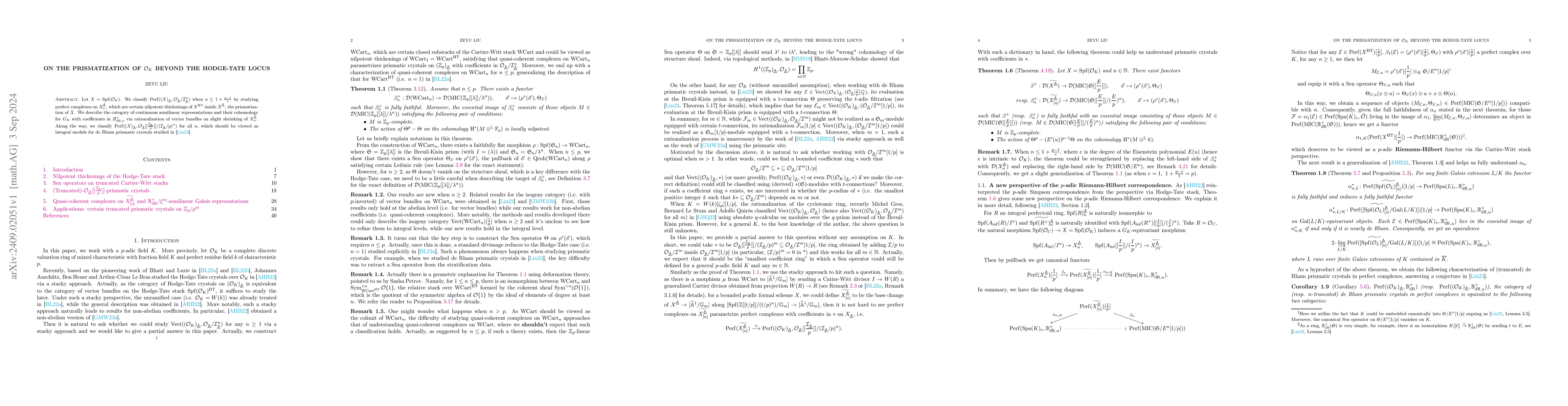 Thumbnail for On the prismatization of $O_K$ beyond the Hodge-Tate locus