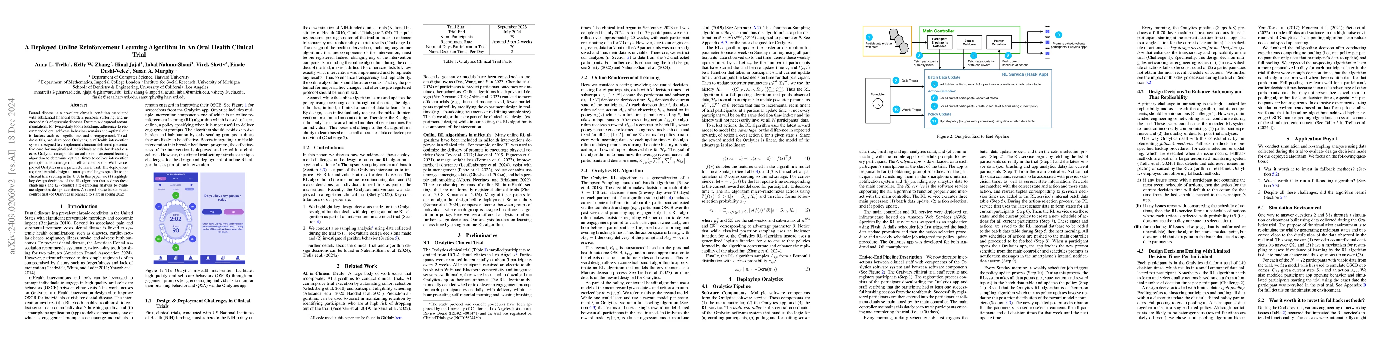 Thumbnail for A Deployed Online Reinforcement Learning Algorithm In An Oral Health
  Clinical Trial