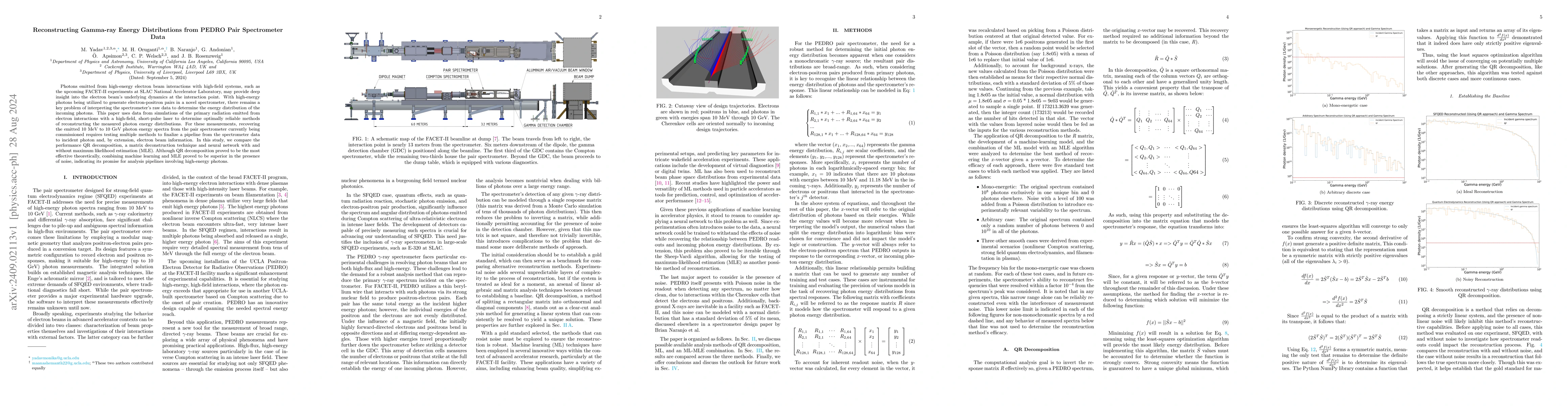 Thumbnail for Reconstructing Gamma-ray Energy Distributions from PEDRO Pair
  Spectrometer Data