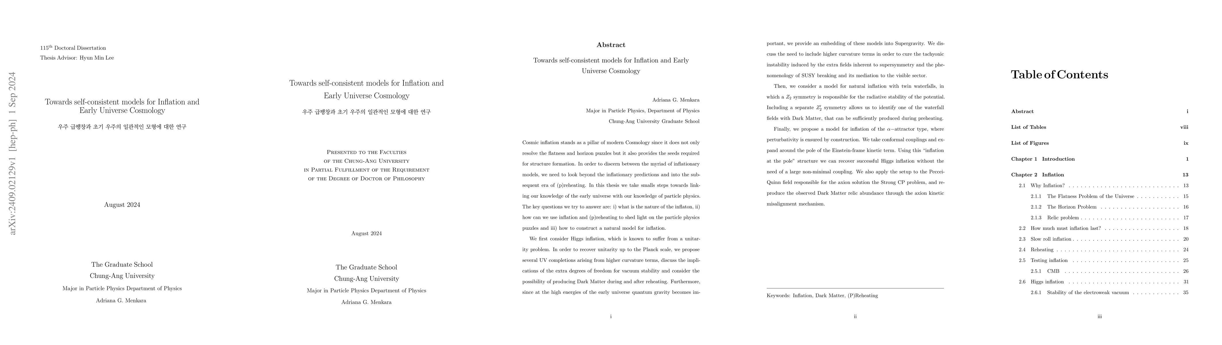 Thumbnail for Towards self-consistent models for Inflation and Early Universe
  Cosmology