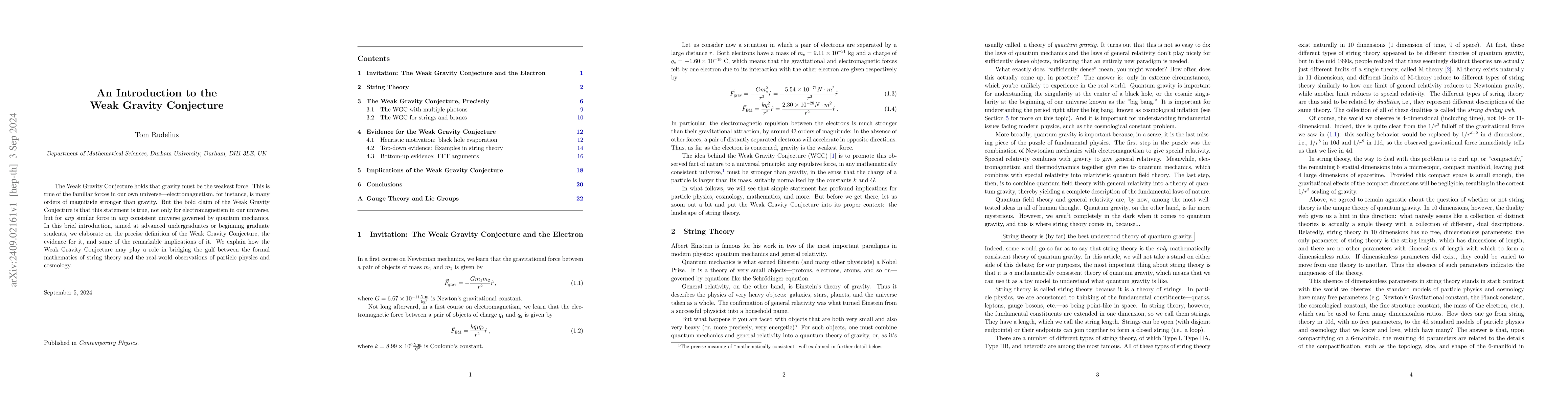 Thumbnail for An Introduction to the Weak Gravity Conjecture