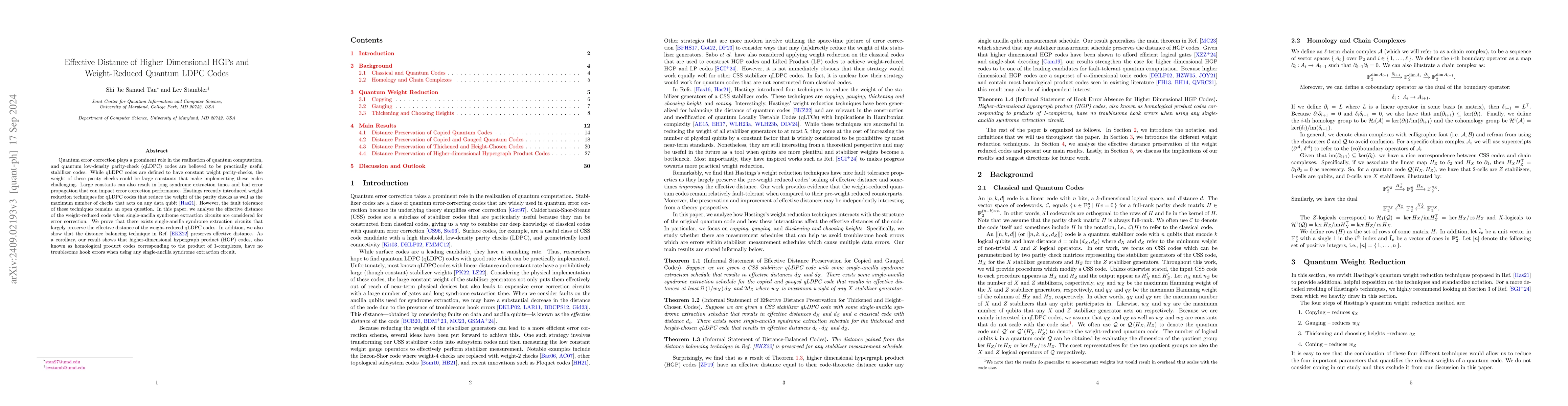 Thumbnail for Effective Distance of Higher Dimensional HGPs and Weight-Reduced Quantum
  LDPC Codes