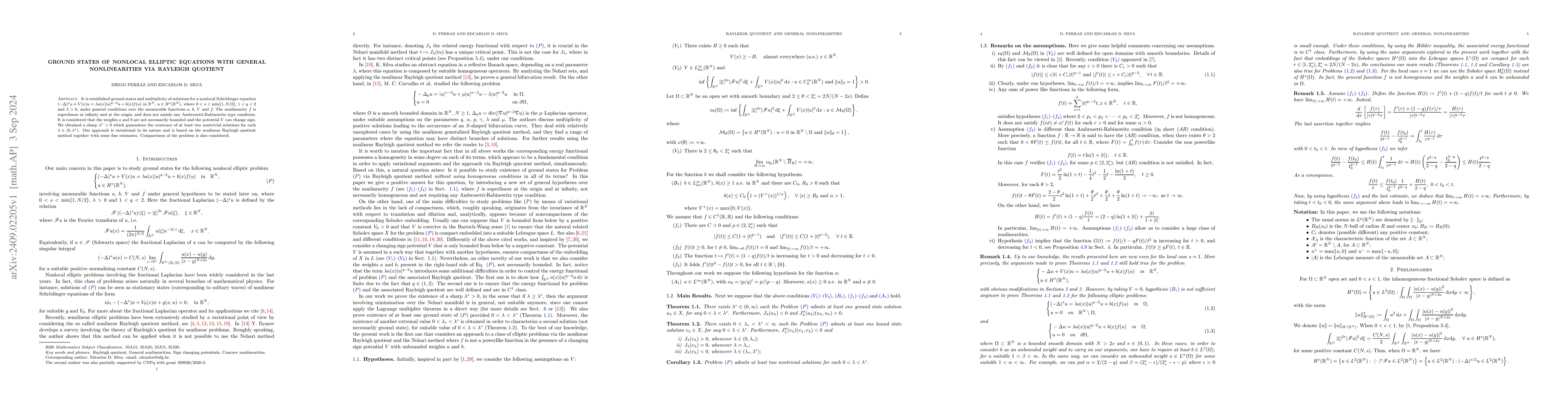 Thumbnail for Ground states of nonlocal elliptic equations with general nonlinearities
  via Rayleigh quotient